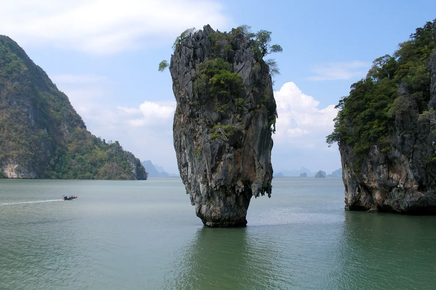 Ko Tapu, a needle of limestone rising from the water of Phang Nga Bay